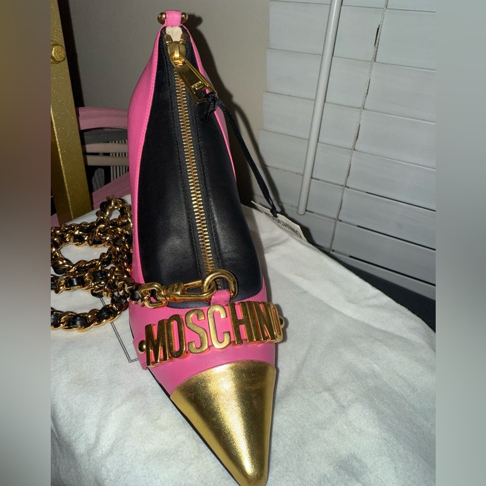 Moschino Pink and Black Crossbody Bag